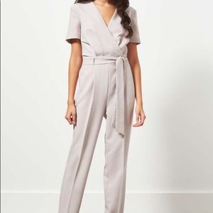 Miss Selfridge Grey Wrap Jumpsuit  NWOT never worn